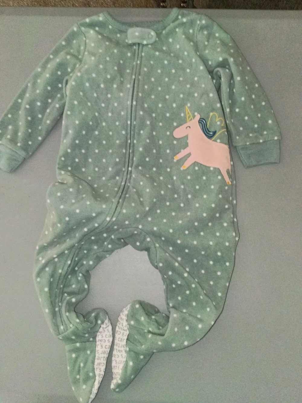 Baby Girls 12m Unicorn Footed One-Piece Pajama Pj